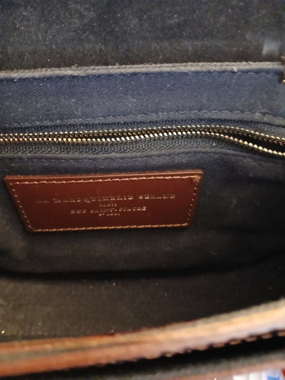 SEZANE "Claude" Brown Leather Crossbody Bag - Picture 6 of 11